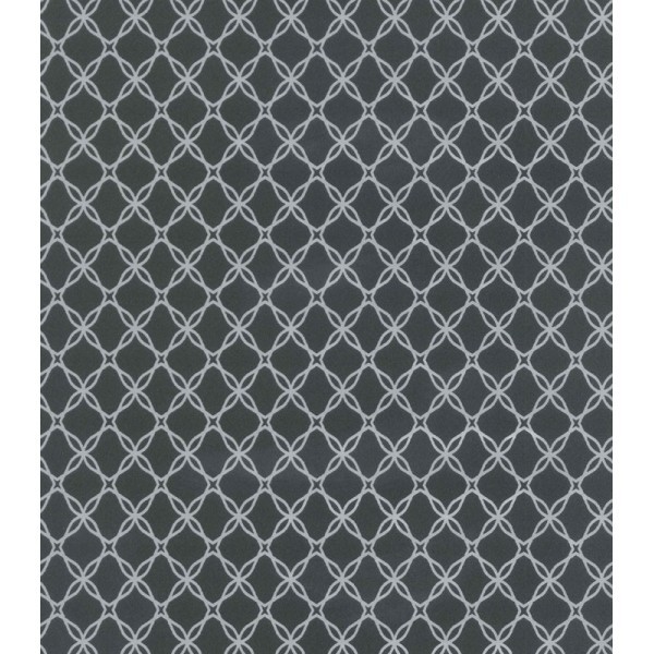 Papier Peint PRIMADECO - Losange Argente/Noir 46874