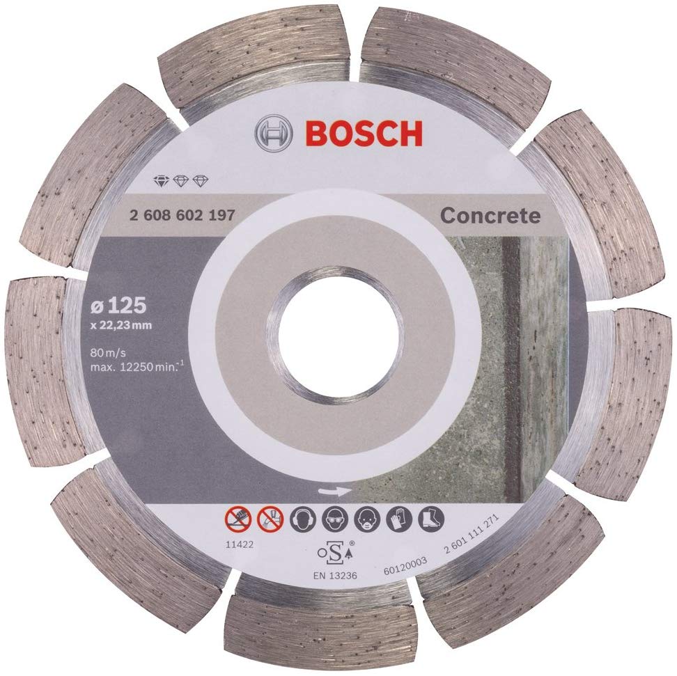 BOSCH Disque à tronçonner diamanté Standard for Concrete - 125 x 22,23 x 1,6 x 10 mm - 2608602197