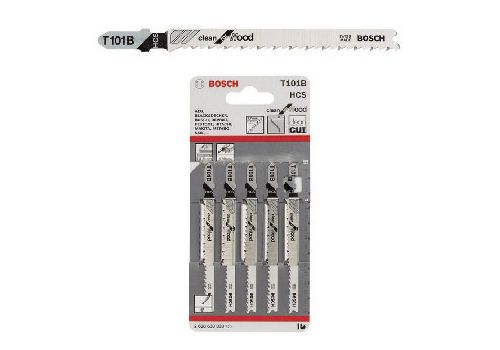 BOSCH  Lame de scie sauteuse T 101 B - Clean for Wood - Carte de 5pcs  -2608630030