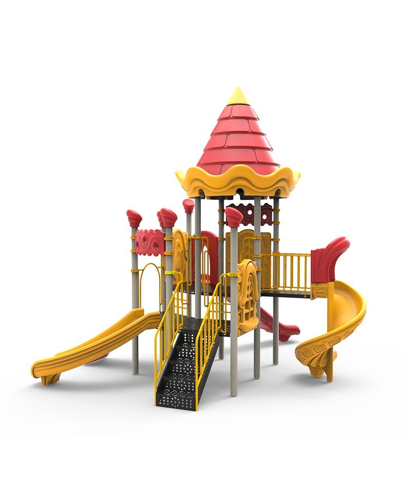 Toboggan Enfant Pliable Intérieur/Extérieur Rouge & Jaune Pedkit – 104x46x70 Cm, Charge Max 30 Kg, 15-72 Mois