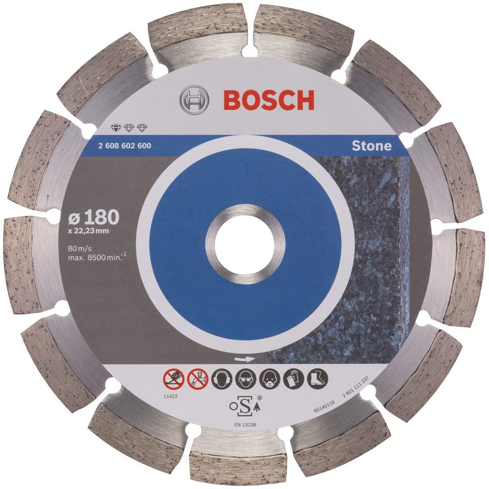 BOSCH Disque à tronçonner diamanté Standard for Stone - 180 x 22,23 x 2 x 10 mm - 2608602600