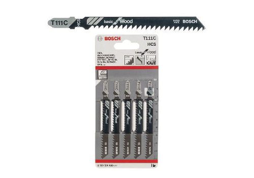 BOSCH  Lame de scie sauteuse T 111 C - Basic for Wood - Carte de 5pcs  -2608630033