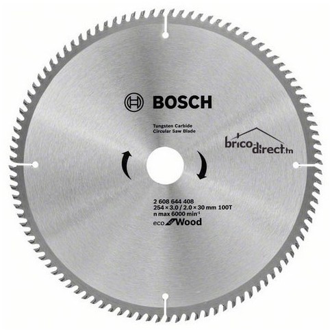 BOSCH Lame de scie circulaire 254x3.0/2.0x30 100T Eco for Wood -2608644408