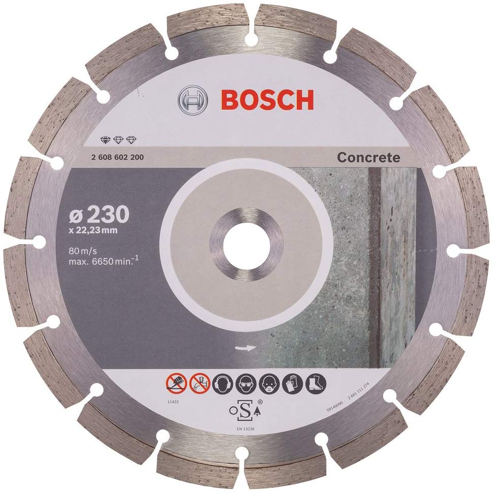 BOSCH Disque à tronçonner diamanté Standard for Concrete - 230 x 22,23 x 2,3 x 10 mm - 2608602200
