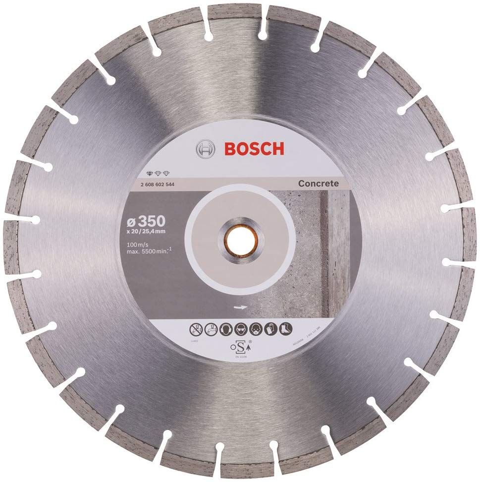 BOSCH Disque à tronçonner diamanté Standard for Concrete - 350 x 20,00+25,40 x 2,8 x 10 mm - 2608602544