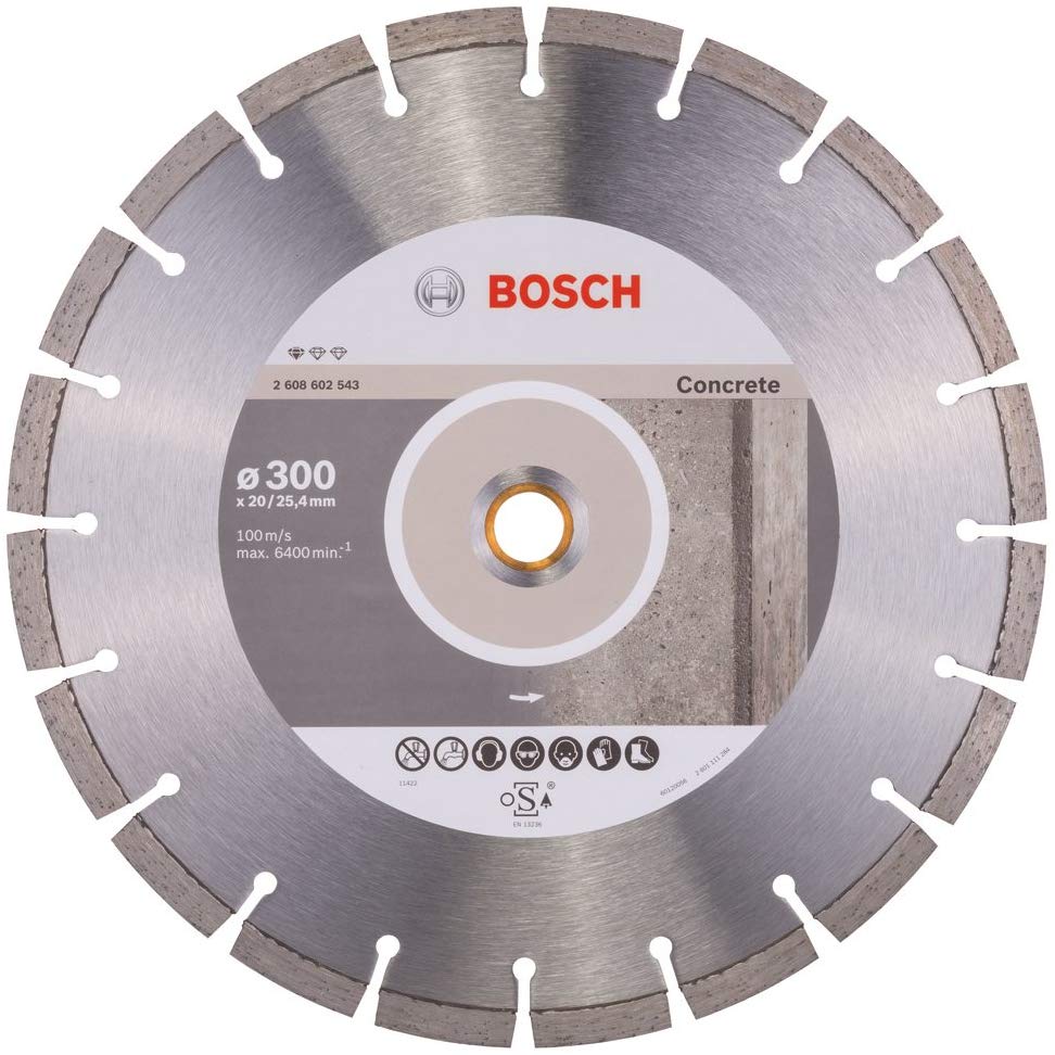 BOSCH Disque à tronçonner diamanté Standard for Concrete - 300 x 20,00+25,40 x 2,8 x 10 mm - 2608602543