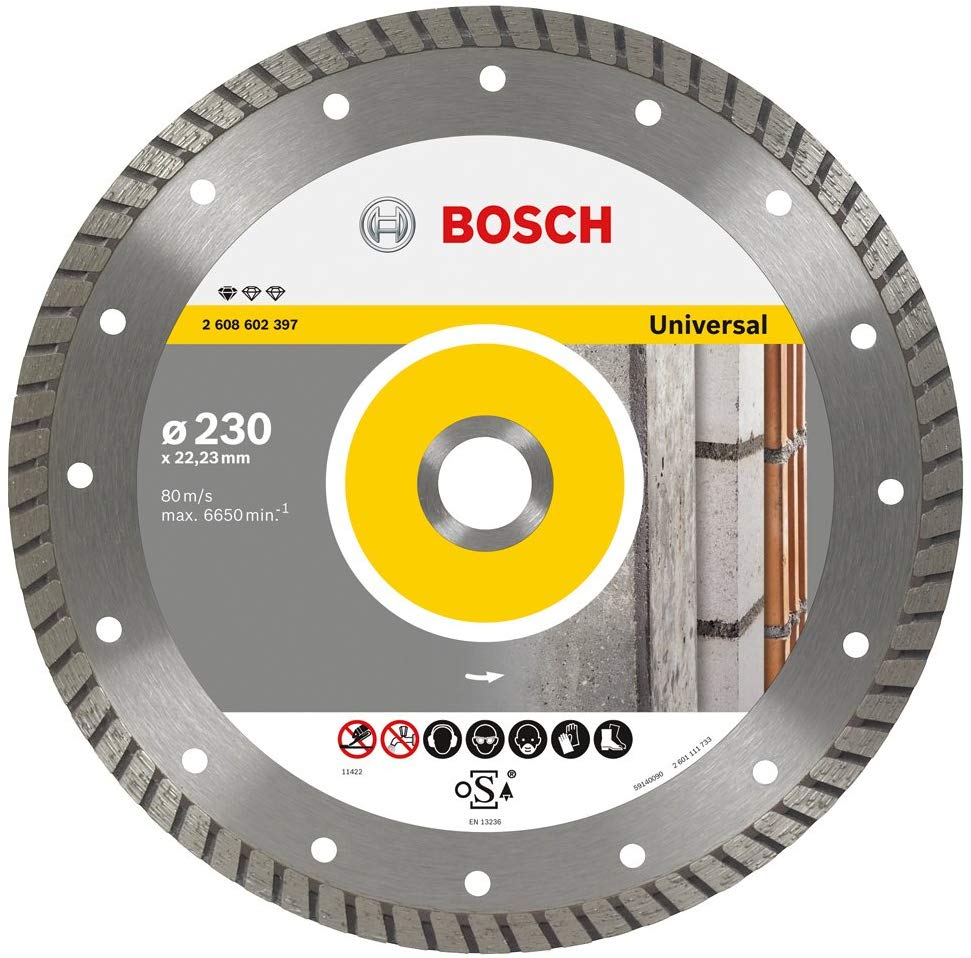 BOSCH Disque à tronçonner diamanté Standard for Universal Turbo - 230 x 22,23 x 2,5 x 10 mm - 2608602397