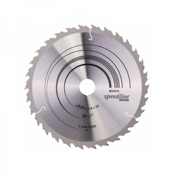 BOSCH Lame de scie circulaire Speedline Wood - 235 x 30/25 x 2,6 mm, 30 dents -2608640807