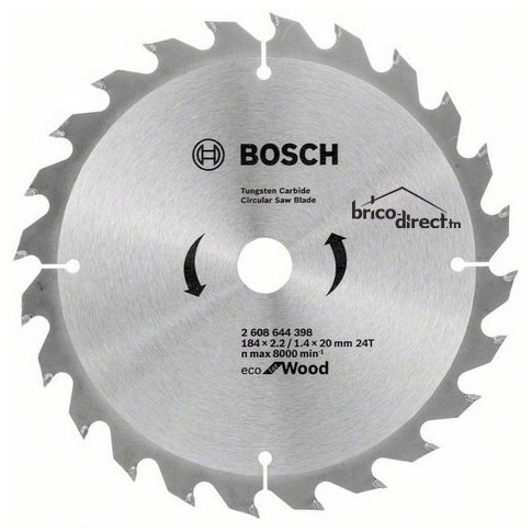 BOSCH Lame de scie circulaire 184x2.2/1.4x20 24T Eco for Wood -2608644398
