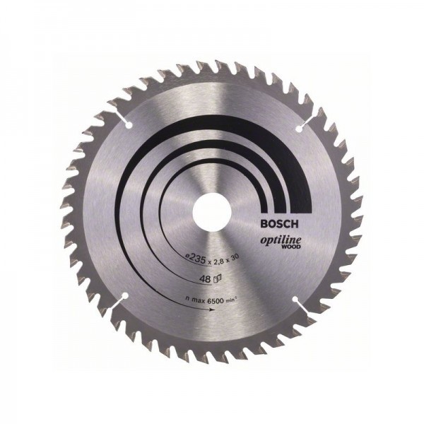BOSCH Lame de scie circulaire Optiline Wood - 235 x 30/25 x 2,8 mm, 48 dents -2608640727