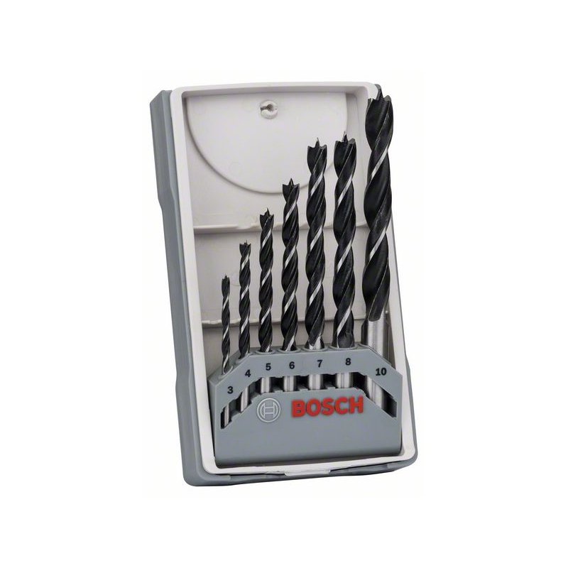 BOSCH Mèches à bois, set de 7 pièces - 3,4,5,6,7,8,10 - 2607017034