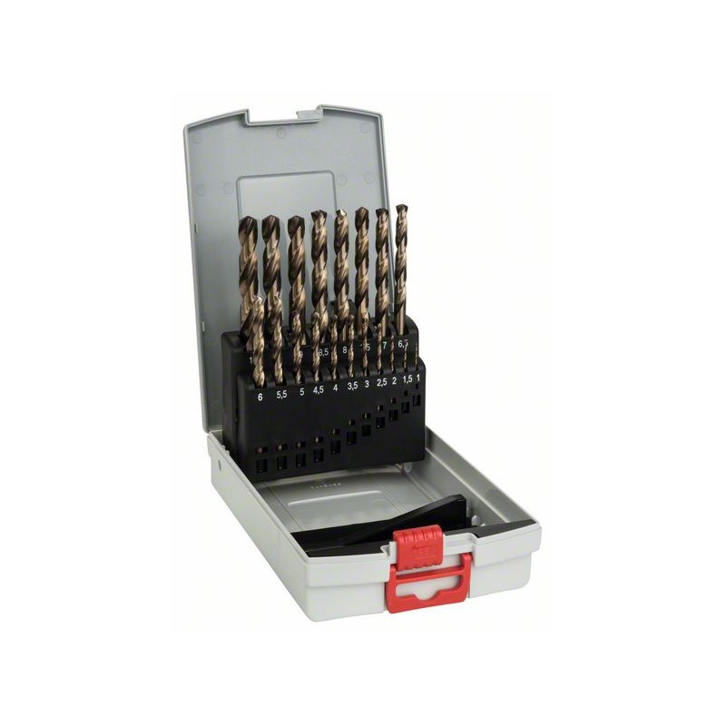 BOSCH Set de 19 Forets à métaux HSS-Co (alliage cobalt), DIN 338 - 1-10 mm - 2608587014