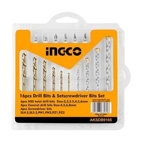 INGCO set de 16 forets et embouts - AKSDB9165