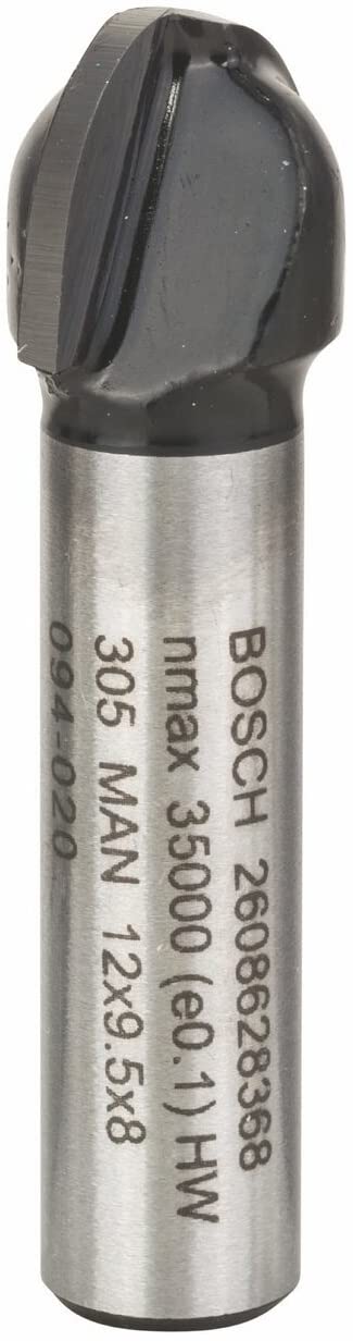BOSCH  Fraises à canneler - 8 mm, R1 6 mm, D 12 mm, L 9,2 mm, G 40 mm - 2608628368