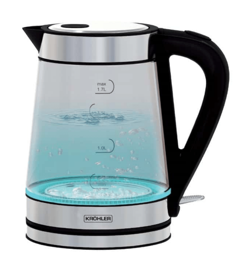 KRÖHLER BOUILLOIRE ÉLECTRIQUE  360° - EN VERRE 1,7L - PEBT-1017