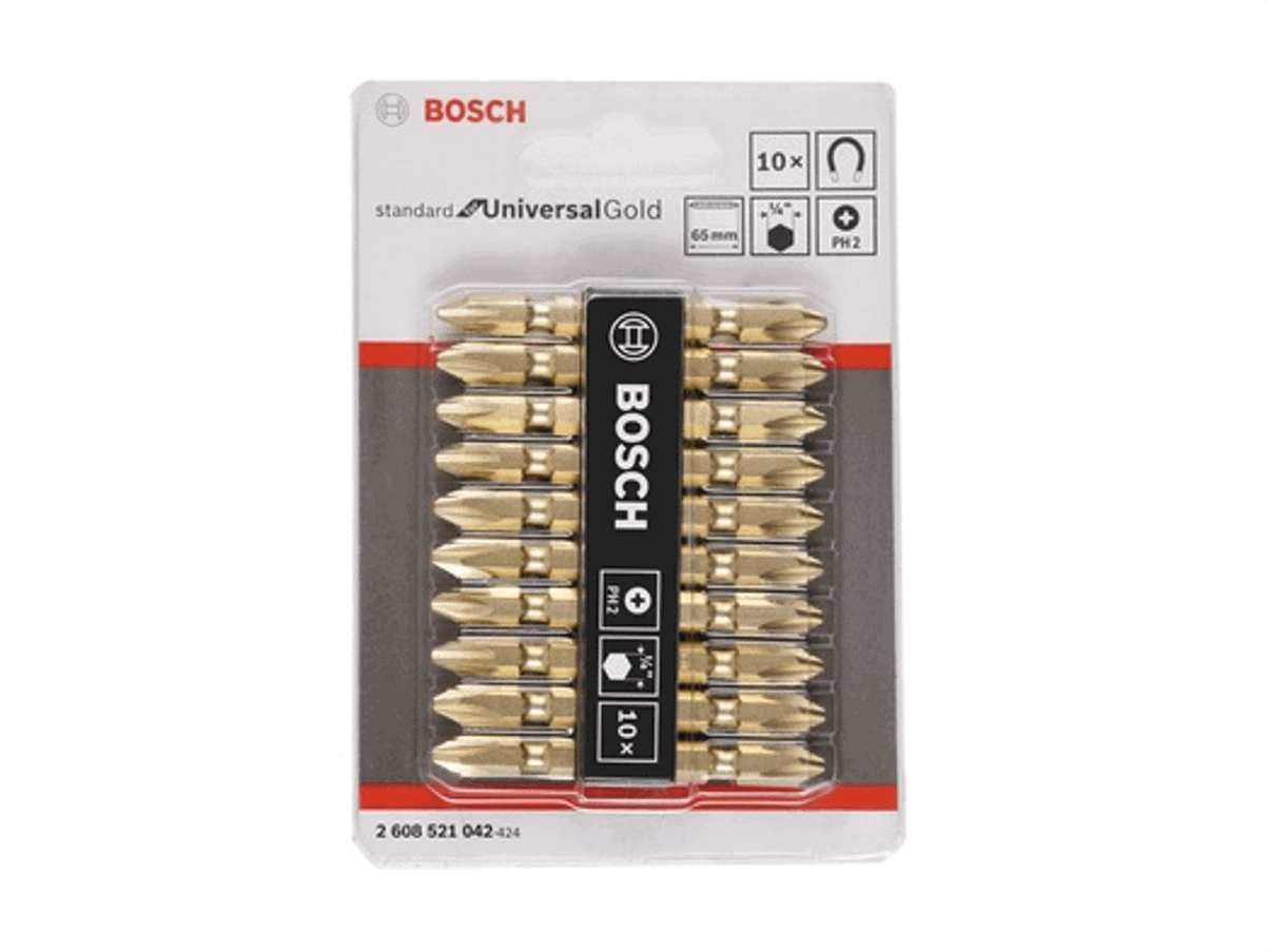BOSCH 10 embouts double ended 65mm, Standard for UniversalGold SDB set  -2608521042