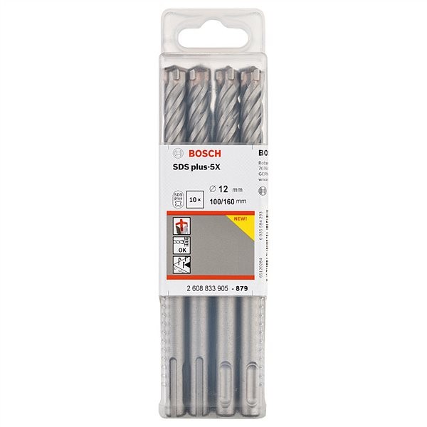 BOSCH SDS plus-5XForets pour marteau perforateurs 10pcs SET of 12x100x160 -2608833905