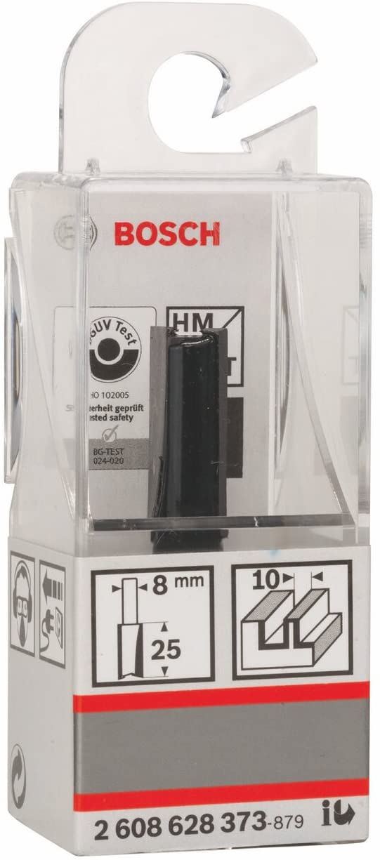 BOSCH  Fraises à rainurer droit - 8 mm, D1 10 mm, L 25,4 mm, G 56 mm - 2608628373