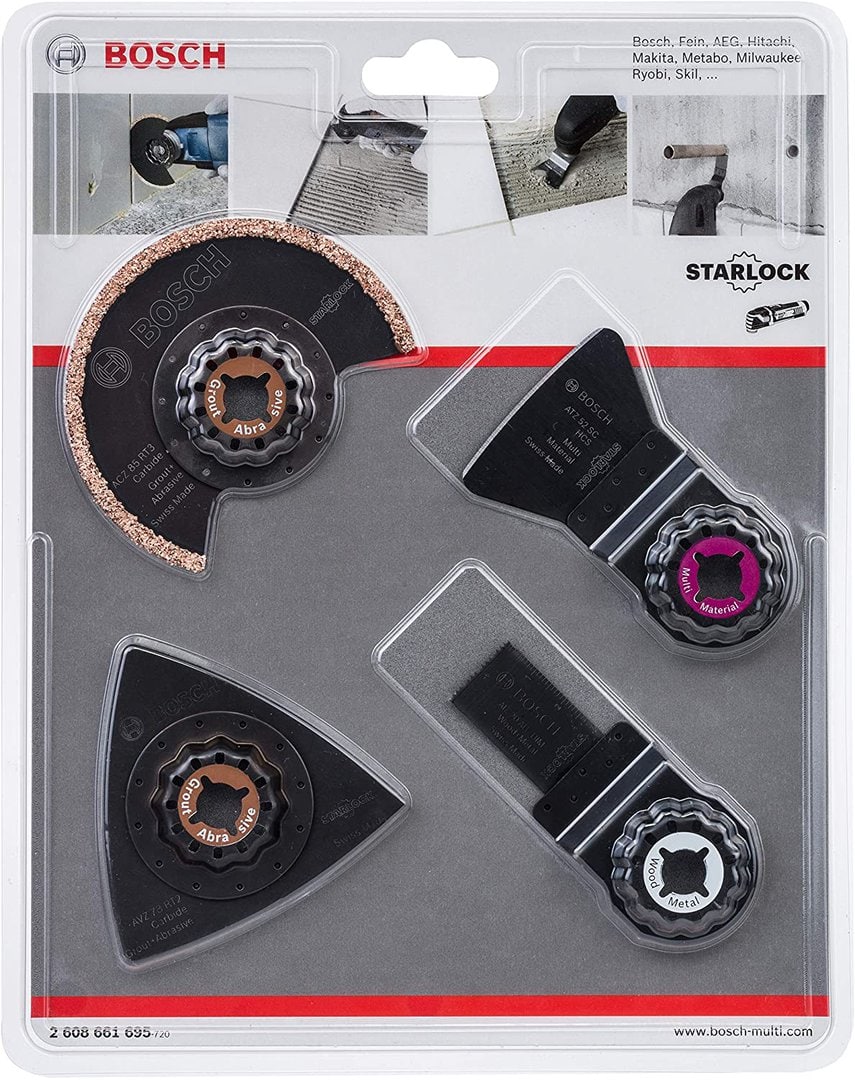 BOSCH  Set de 4 pièces pour carrelage - ACZ 85 RT (1x); AVZ 78 RT (1x); ATZ 52 SC (1x); AIZ 20 AB (1x) - 2608661695  -2608661695