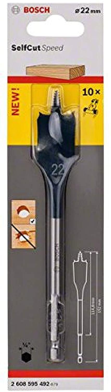 BOSCH  Mèche plate Self Cut Speed, six pans - 22 x 152 mm - 2608595492