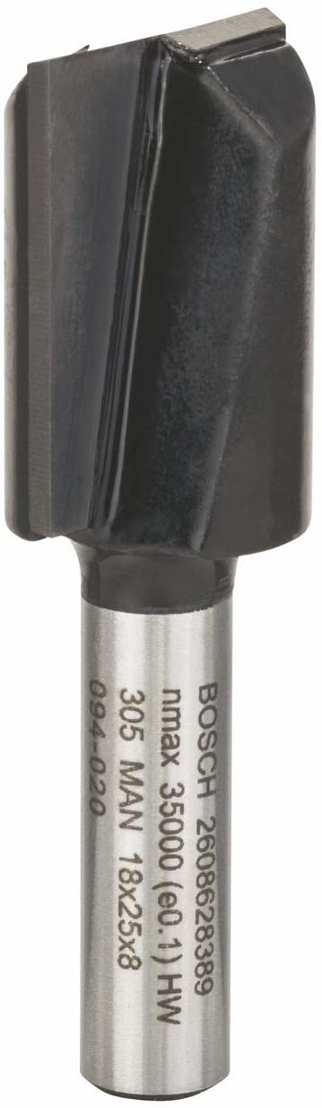 BOSCH  Fraises à rainurer droit - 8 mm, D1 18 mm, L 25 mm, G 56 mm - 2608628389