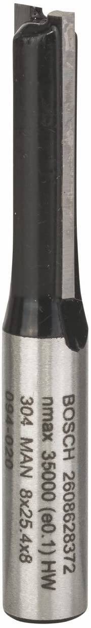 BOSCH  Fraises à rainurer droit - 8 mm, D1 8 mm, L 25,4 mm, G 56 mm - 2608628372