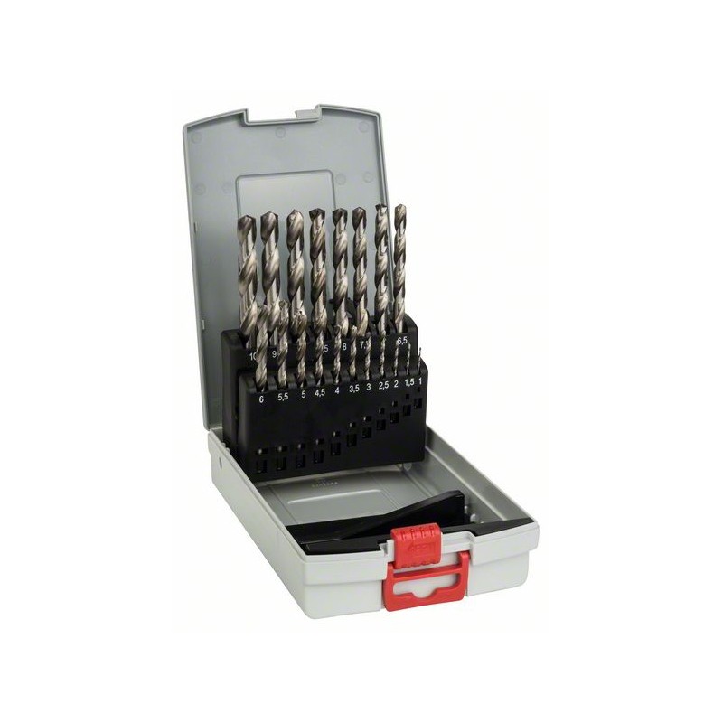 BOSCH Set de 19 Forets à métaux HSS-G, DIN 338, 135° - 1-10 mm - 2608587013