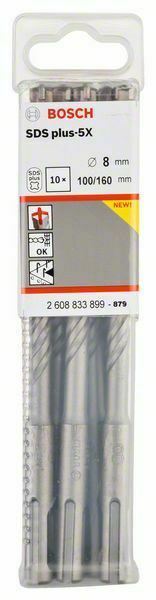 BOSCH SDS plus-5XForets pour marteau perforateurs 10pcs SET of 8x100x160 -2608833899