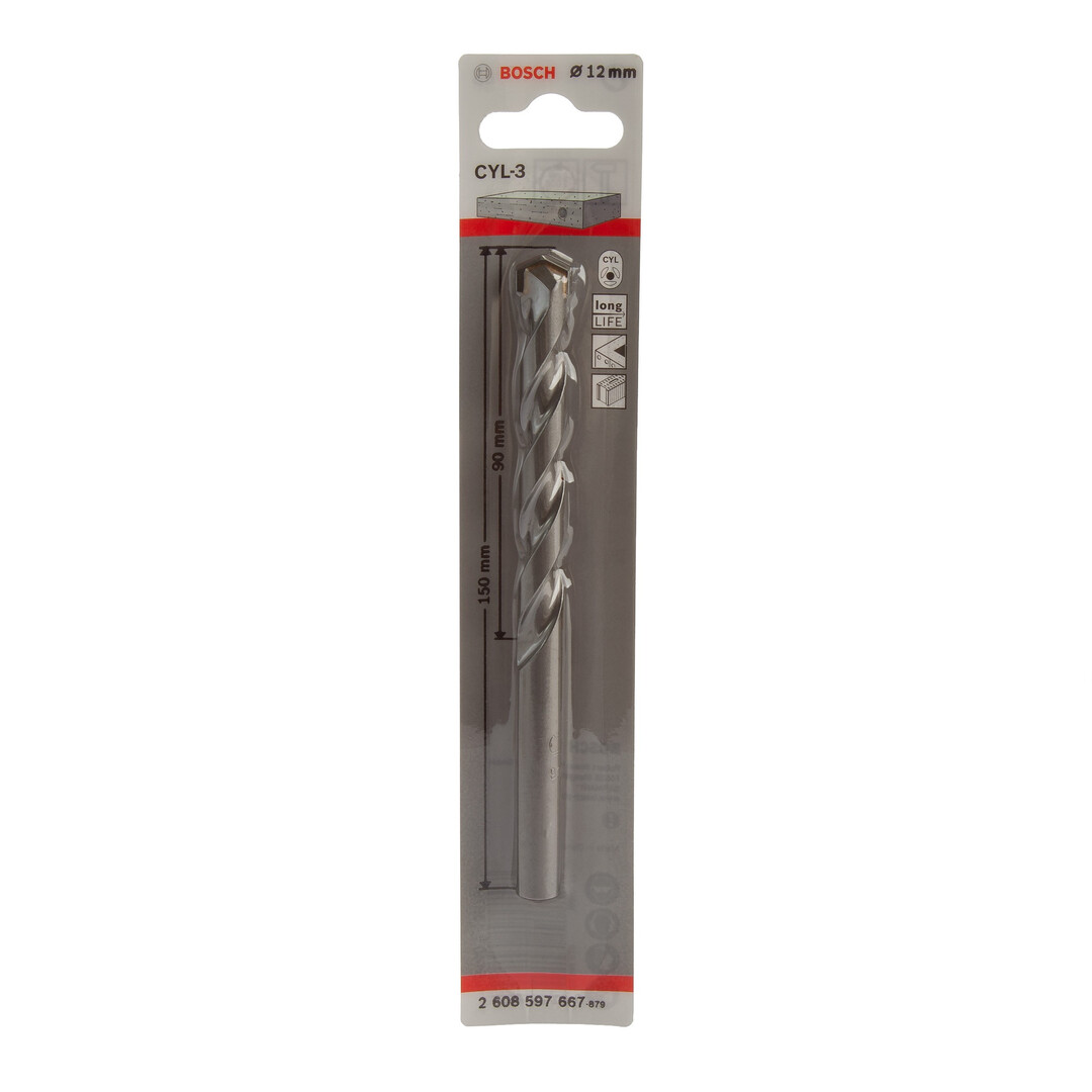 BOSCH Forets à béton CYL-3 - 12 x 90 x 150 mm, d 10 mm - 2608597667