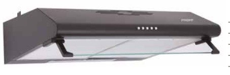 PROFF Hotte cuisine aspirante noire 60CM en inox - H5500B