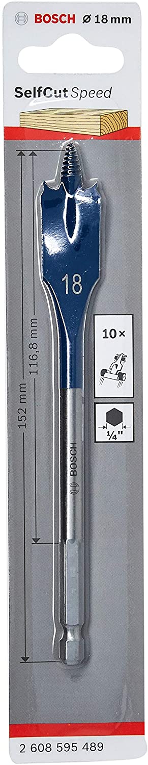BOSCH  Mèche plate Self Cut Speed, six pans - 18 x 152 mm - 2608595489