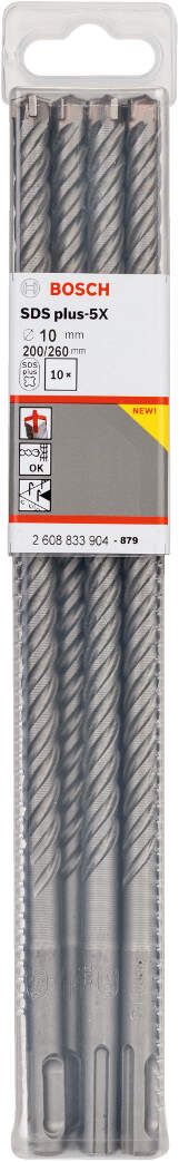 BOSCH SDS plus-5XForets pour marteau perforateurs 10pcs SET of 10x200x260 -2608833904