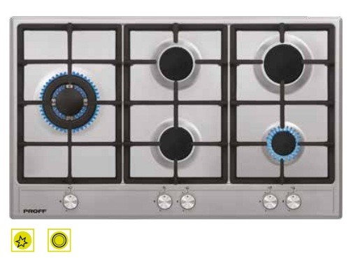 PROFF Plaque de cuisson gaz encastrable 90cm en inox - H9500 CGRM
