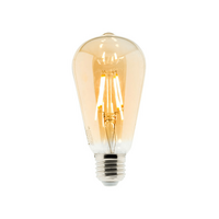 Ampoule Vintage filament LED ambrée ST64 4W E27 400lm 2500K