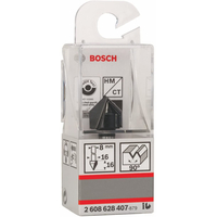 BOSCH  Fraises à rainurer droit en V - 8 mm, D1 16 mm, L 16 mm, G 45 mm, 90° - 2608628407