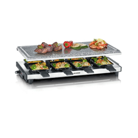 SEVERIN Grill-Raclette 8P avec Pierre Naturelle 1700W Plastique.Acier Inoxydable Noir - RG 2374