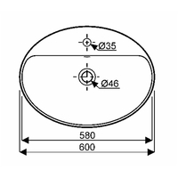 GEBERIT VARIFORM Oval Vasque à poser 60 x 45 cm - 500.772.01.2