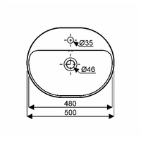GEBERIT VARIFORM Oblongue Vasque à poser 50 x 40 cm - 500.775.01.2
