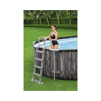 BESTWAY Piscine hors sol ovale Power Steel™ décor bois 610 x 366 x 122 cm - 5611R