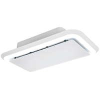 SILVERLINE Hotte Ilot de plafond blanche en inox et verre trempé- 4265