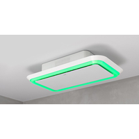 SILVERLINE Hotte Ilot de plafond blanche en inox et verre trempé- 4265