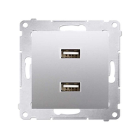 SIMON Chargeur USB double 2.1 A 5V DC 230 V Argent mat Simon 54