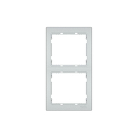 INGELEC Jade Plaque interrupteur double verticale Gris Argent