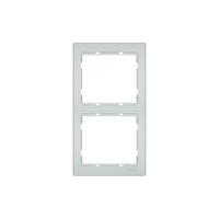 INGELEC Jade Plaque interrupteur double verticale Gris Argent