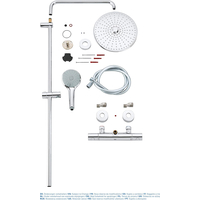 GROHE Colonne de douche thermostatique Euphoria 260, Argent, tête Ronde 260mm - 27296002