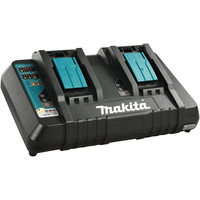 MAKITA Tondeuse à gazon sans fil + 2 batteries  18 V 5 Ah + chargeur DC18RD 2 voies - DLM382CM2