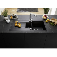 BLANCO Evier de cuisine 1 Bac et 1/2 avec édouttoir réversible Alumétalic ZIA 6 S - 514741
