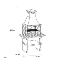 MOVELAR Barbecue Fixe d'extérieur Napoles XL - 3608/2