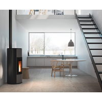 MCZ Poêle à granulés rond HALO AIR Black avec ventilation forcée