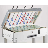 GARLANDO Table de football Babyfoot Maracanà Blanc et Gris